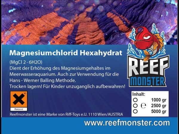 ReefMonster Balling Salz Magnesiumchlorid-Hexahydrat, 2500 g