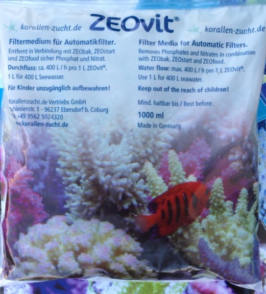 Korallenzucht - ZEOvit f&uuml;r Automatikfilter 1000 g